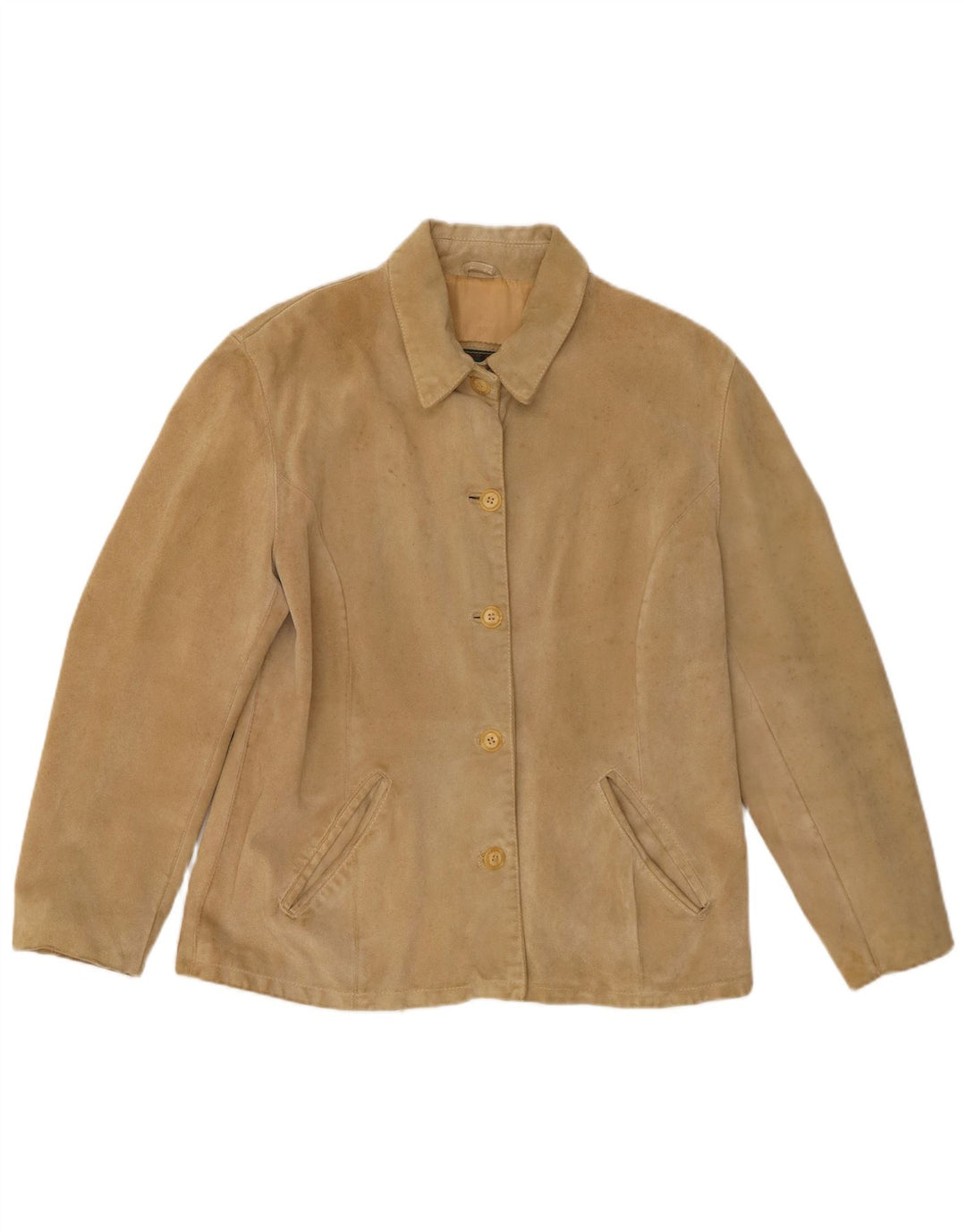 Vintage Γυναικείο Suede Jacket IT 46 Large Beige Leather