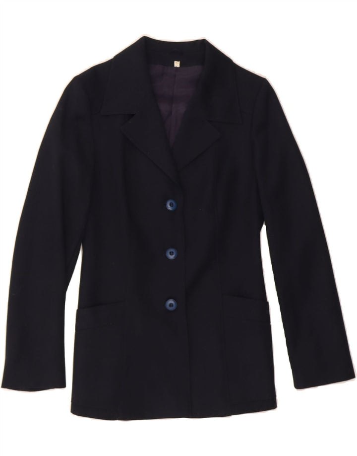 LINEA Womens 3 Button Blazer Jacket UK 4 XS Navy Blue Polyester Vintage Linea and Second-Hand Linea from Messina Hembry 
