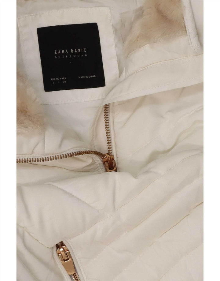 Zara Γυναικείο μπουφάν UK 14 Large White