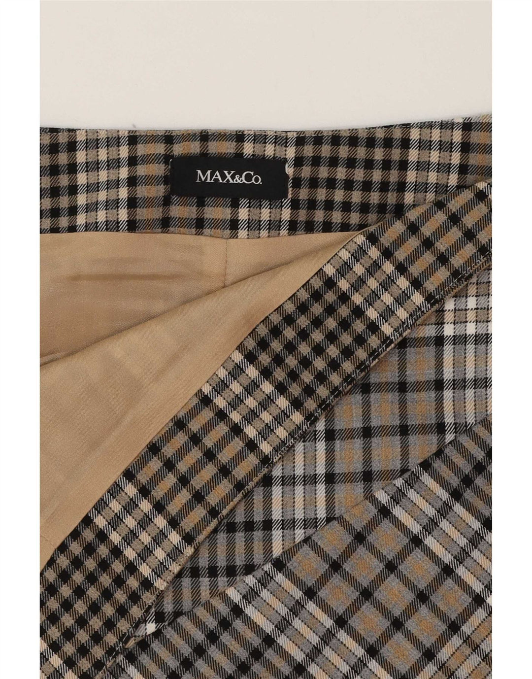 Max & Co. Γυναικεία φούστα A-Line W29 Μεσαίο καφέ Check
