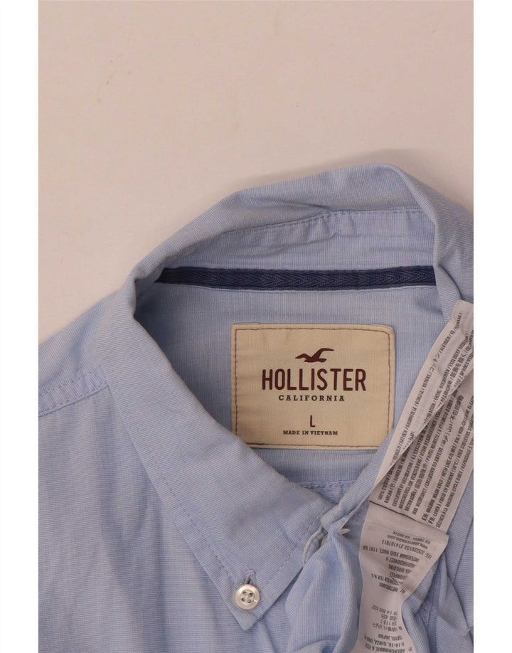 Ανδρικό πουκάμισο Hollister μεγάλο μπλε βαμβακερό