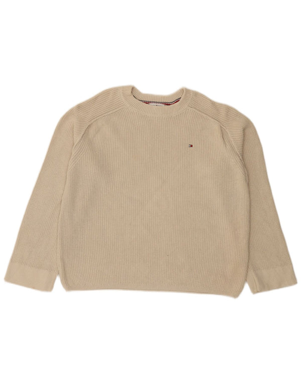 Tommy Hilfiger Γυναικείο πουλόβερ με λαιμόκοψη μεγάλου μεγέθους UK 6 XS Beige