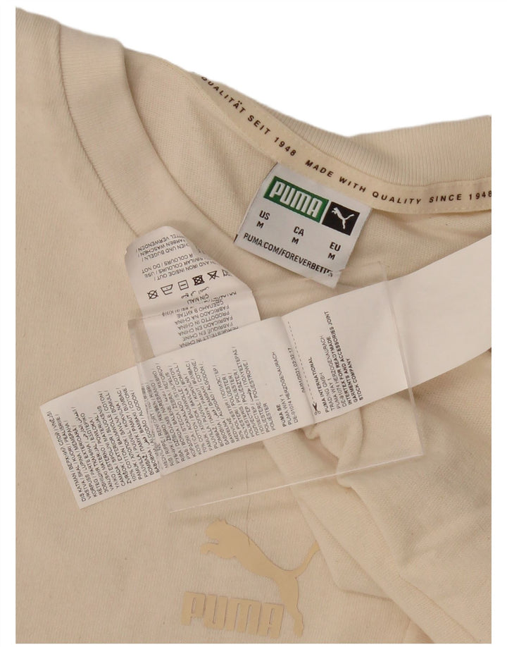 PUMA Mens T-Shirt Top Medium Beige Cotton