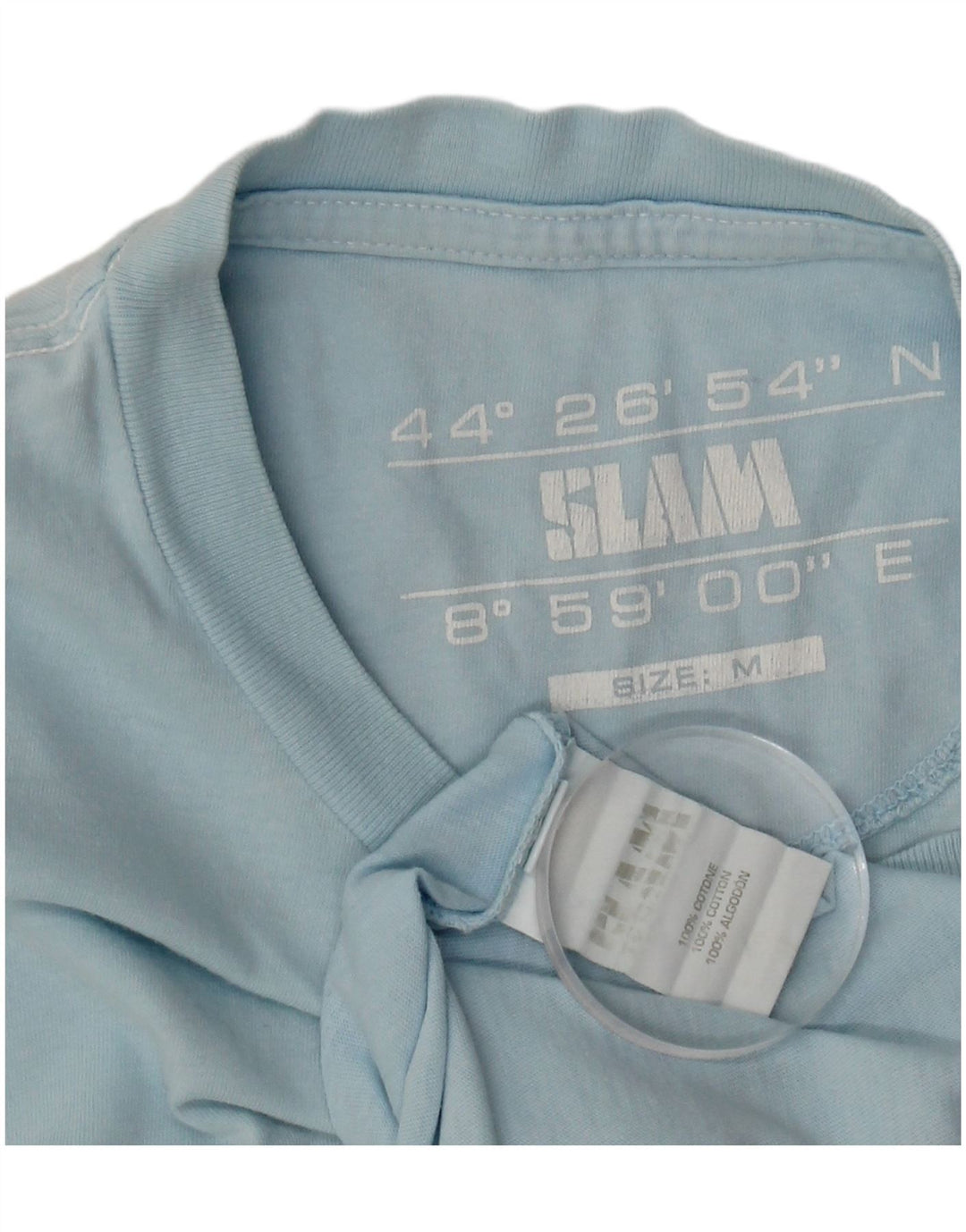 Ανδρικό γραφικό T-Shirt SLAM Top από μεσαίο μπλε βαμβακερό