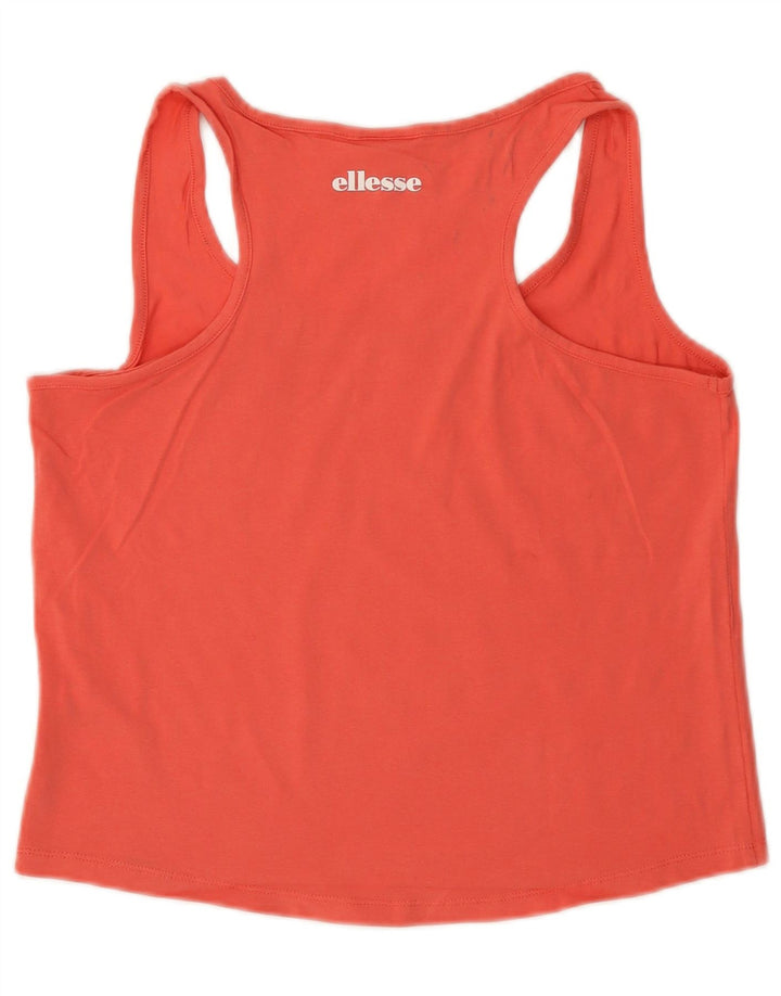 ELLESSE Womens Crop Graphic Vest Top UK 12 Medium Pink Cotton