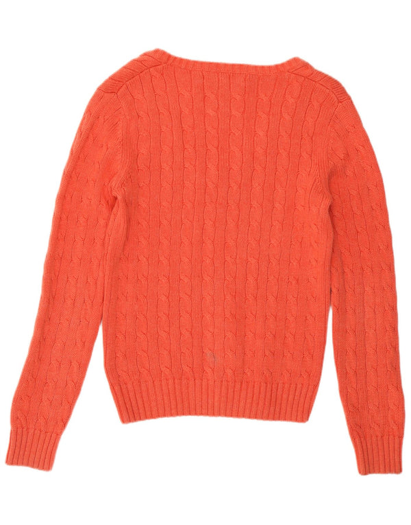 Tommy Hilfiger γυναικείο πουλόβερ με λαιμόκοψη με V λαιμόκοψη UK 14 Μεσαίο ροζ βαμβακερό