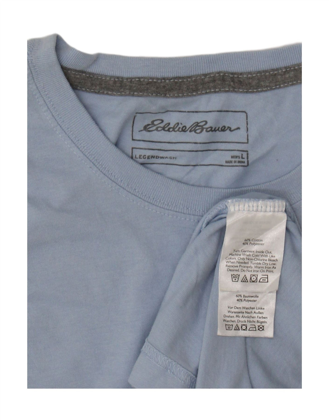 EDDIE BAUER Mens Graphic T-Shirt Top Large Blue Cotton Vintage Eddie Bauer and Second-Hand Eddie Bauer from Messina Hembry 