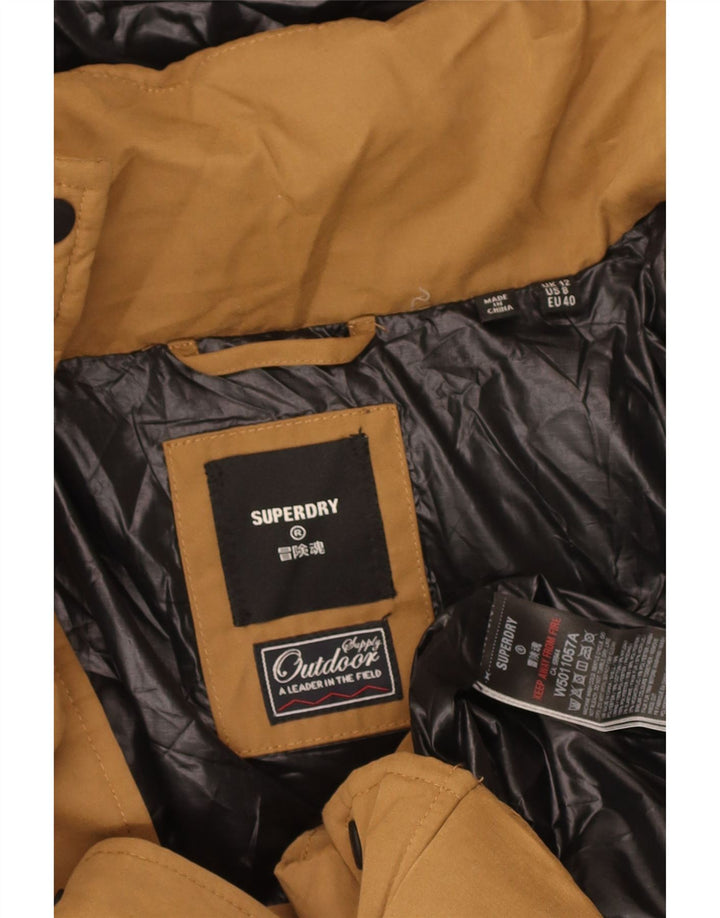 Superdry γυναικείο παλτό με κουκούλα UK 12 Medium Beige Polyester