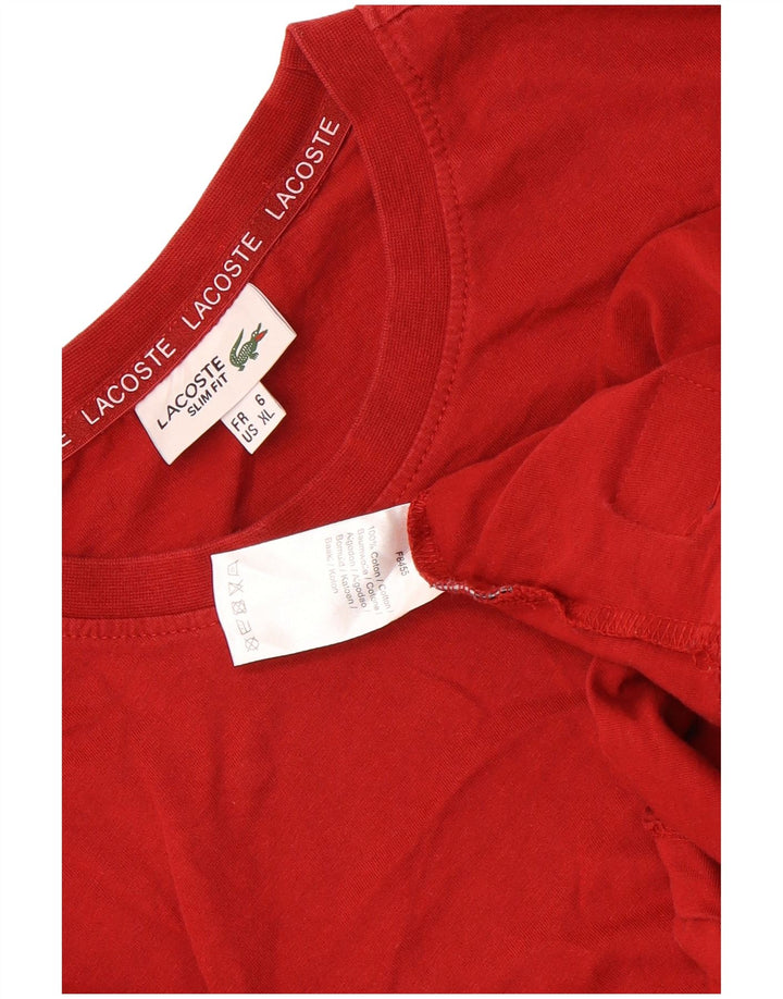 Ανδρικό T-Shirt Lacoste Top Size 6 XL Κόκκινο βαμβακερό