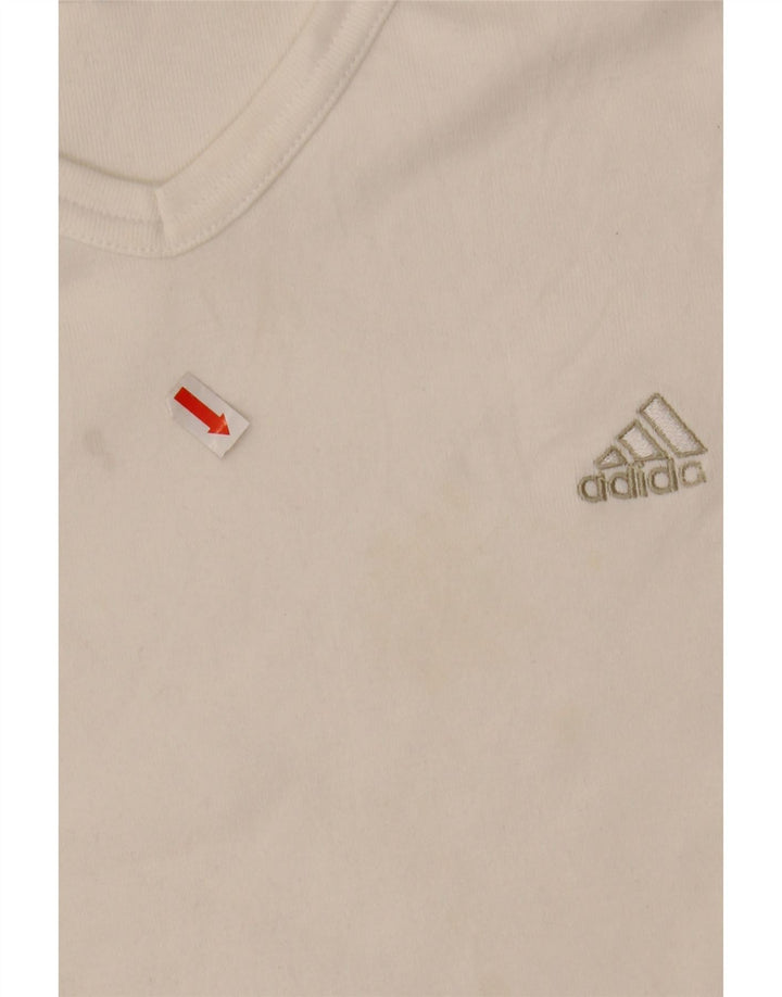 Γυναικείο T-Shirt ADIDAS Top UK 14 μεσαίο λευκό βαμβακερό