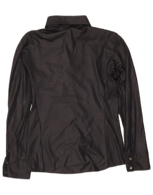 Vintage γυναικείο πουκάμισο μπλούζα UK 14 Medium Black