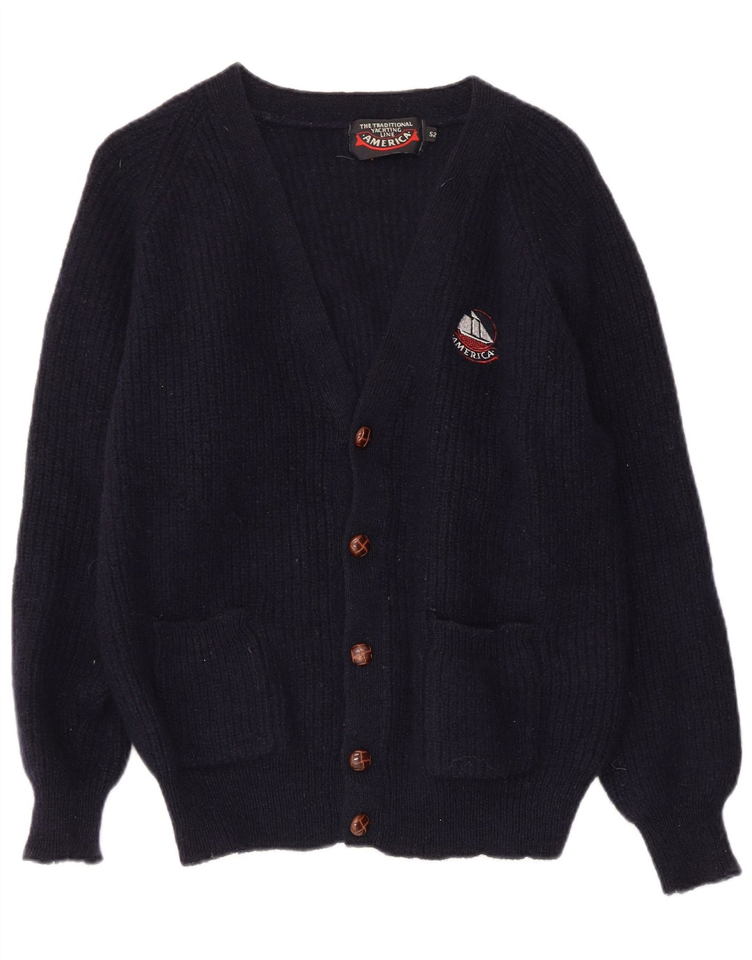 Γυναικείο πουλόβερ AMERICA Ζακέτα IT 52 2XL Navy Blue Wool