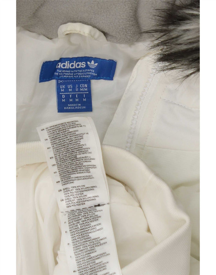 Ανδρικό μπουφάν με κουκούλα Adidas UK 38 Medium White Nylon