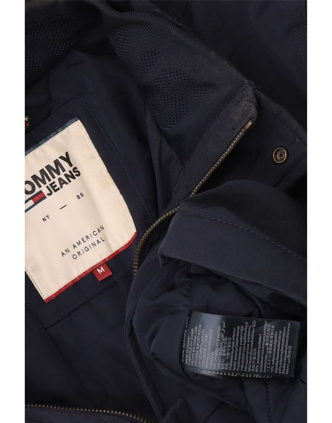 Ανδρικό παλτό με κουκούλα Tommy Hilfiger UK 38 Medium Navy Blue