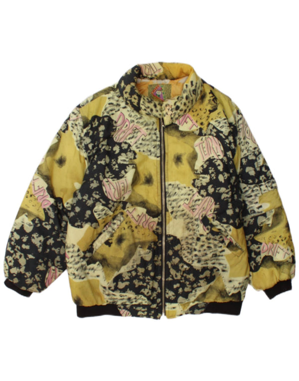 Vintage Γυναικείο Graphic Bomber Jacket UK 18 XL Yellow Animal print