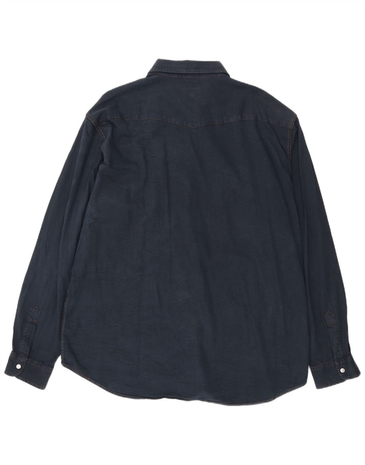 CARRERA Ανδρικό Τζιν Πουκάμισο 2XL Navy Blue Cotton