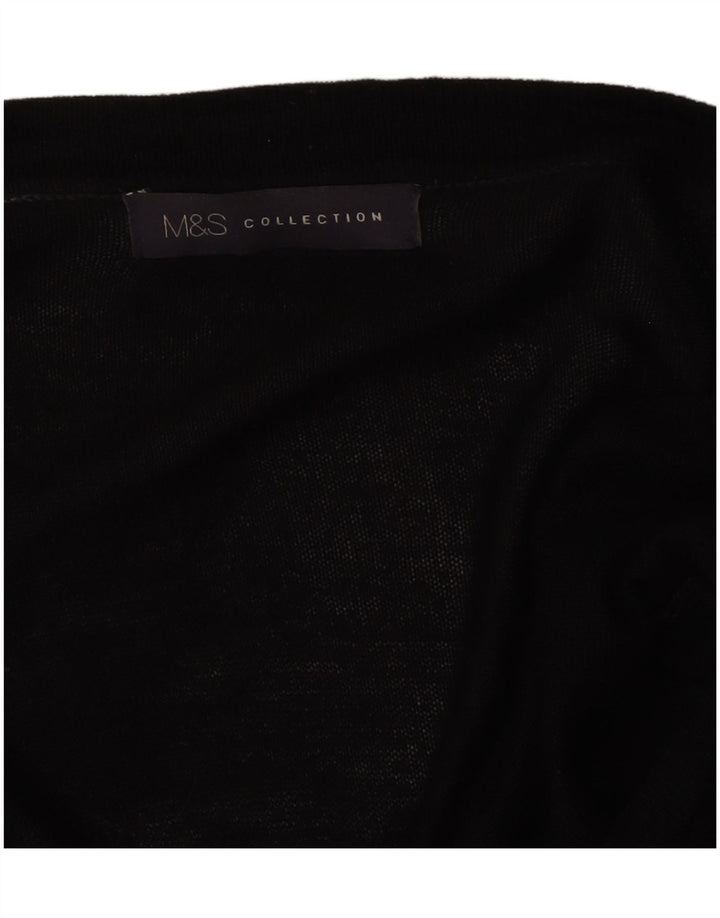 Marks & Spencer Γυναικεία ανοιχτή ζακέτα πουλόβερ UK 14 Medium Black