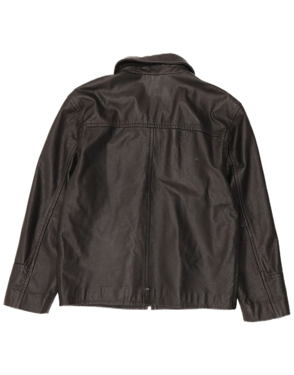 4 You Mens Leather Jacket UK 38 Medium Black Leather