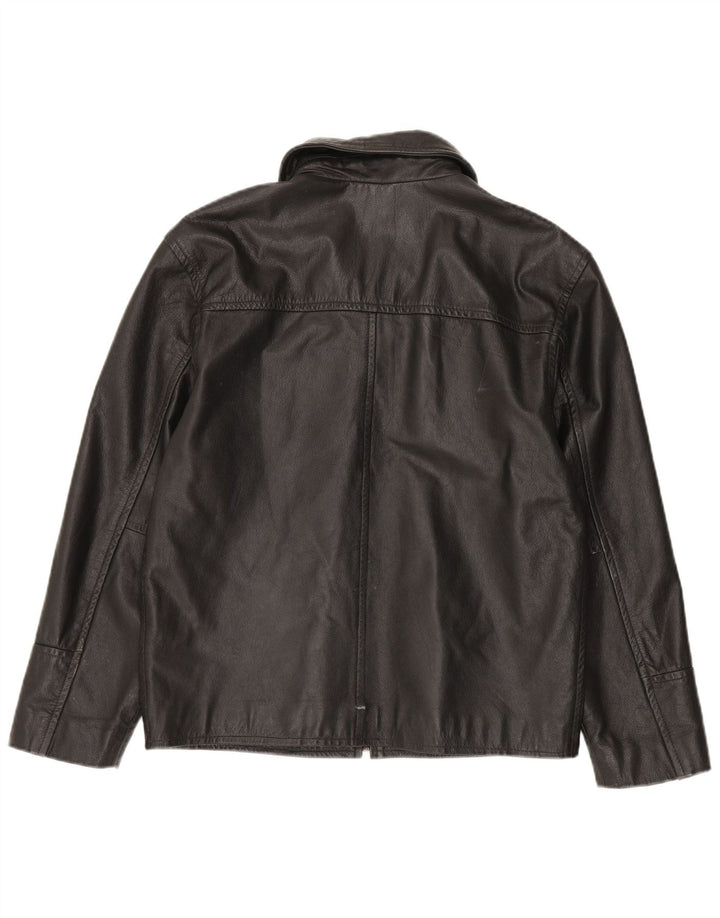 4 You Mens Leather Jacket UK 38 Medium Black Leather