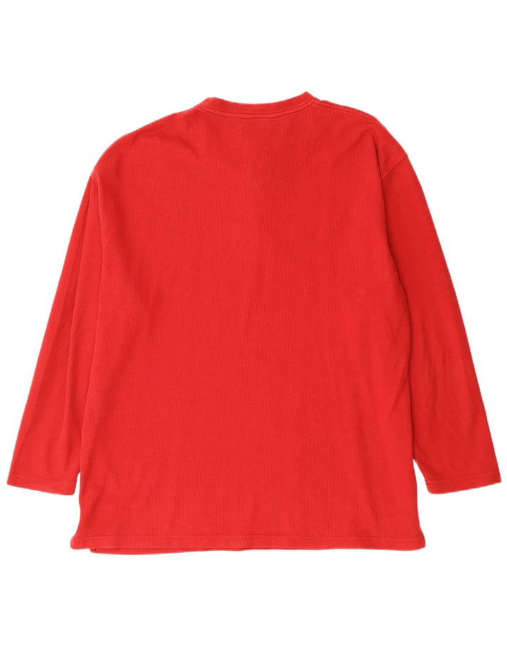 IZOD Ανδρικά Sleepwear Top Μακρυμάνικο XL Κόκκινο βαμβακερό