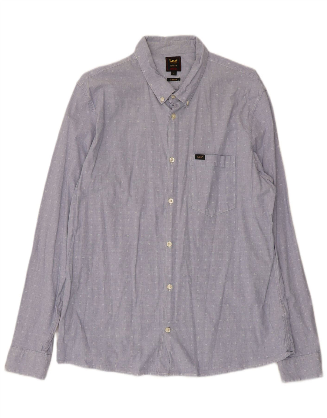 Ανδρικό πουκάμισο Lee Stretch Slim Fit XL Μπλε γεωμετρικό βαμβακερό