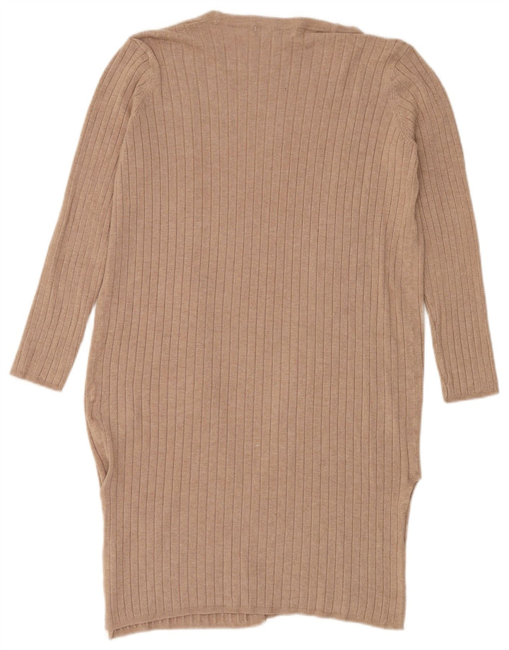 Marks & Spencer Γυναικείο Longline ανοιχτό πουλόβερ ζακέτα UK 10 Small Beige