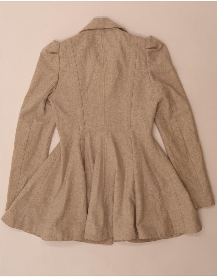 Topshop Γυναικείο Παλτό Πριγκίπισσας UK 8 Μικρό μπεζ μαλλί