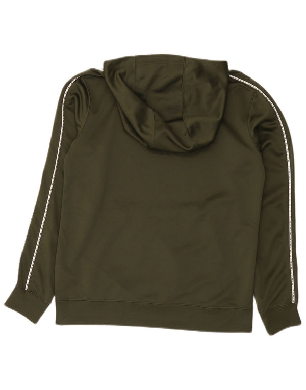 Nike Boys Hoodie Jumper 12-13 Years Large Khaki Polyester