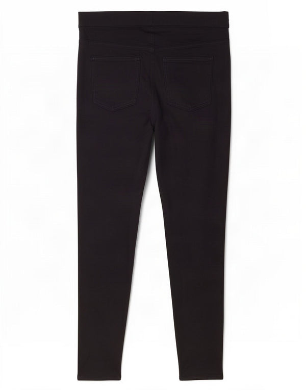 Marks & Spencer Γυναικεία κερωμένα casual παντελόνια UK 14 Large W32 L27 Navy Blue