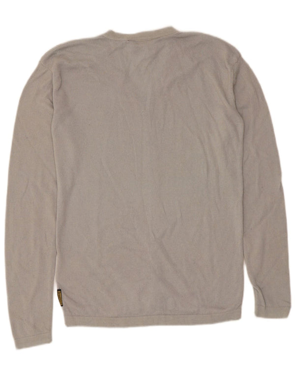 Armani Jeans Γυναικείο πουλόβερ με V λαιμόκοψη UK 6 XS γκρι μαλλί
