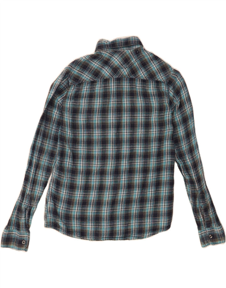 CONVERSE Mens Flannel Shirt Small Blue Check Cotton Vintage Converse and Second-Hand Converse from Messina Hembry 