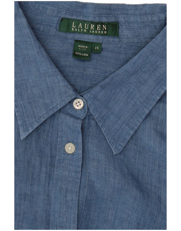 Ralph Lauren Γυναικείο κοντομάνικο μπλούζα UK 20 2XL μπλε