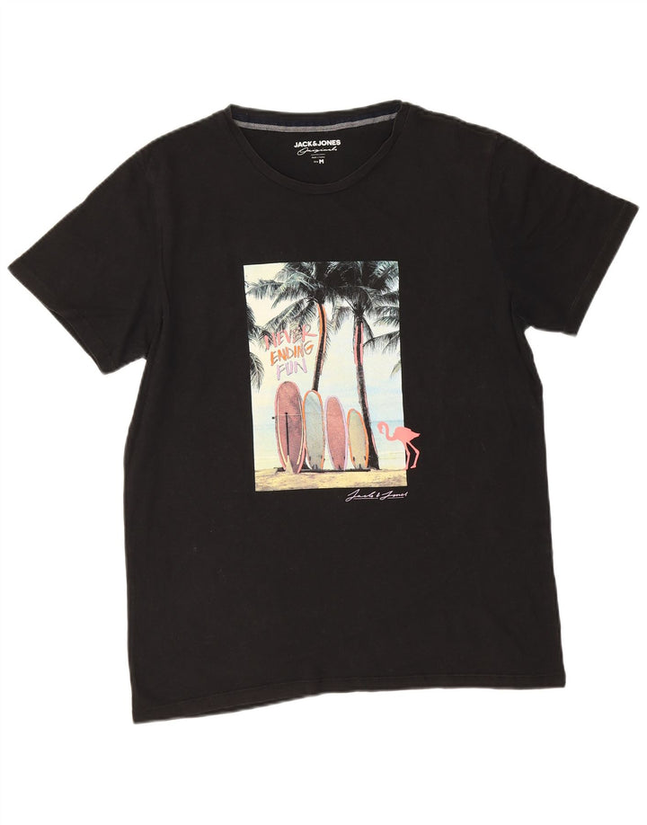 Ανδρικό γραφικό μπλουζάκι Jack & Jones Top Medium Μαύρο