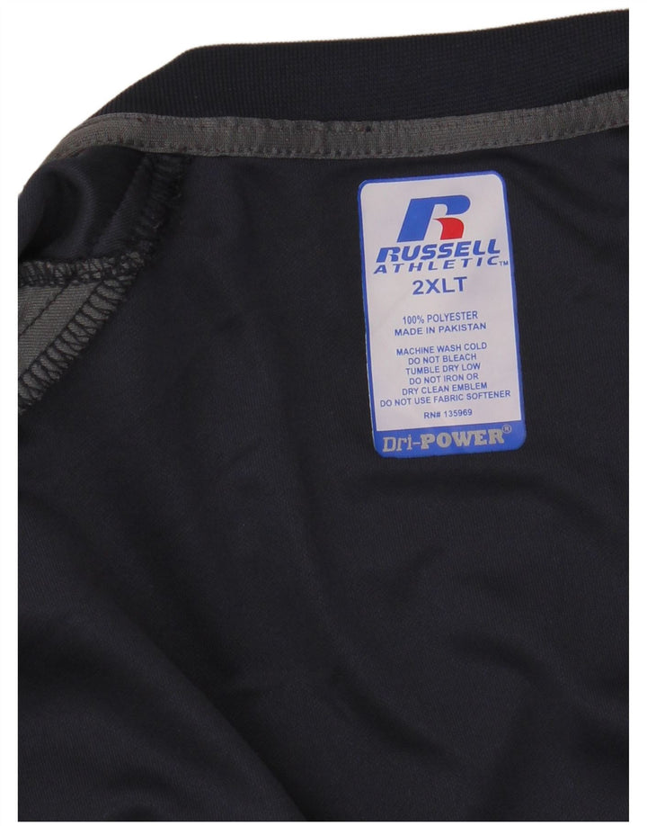 Ανδρικό ψηλό μπλουζάκι RUSSELL ATHLETIC Top 2XL Navy Blue Colorblock Πολυεστέρας