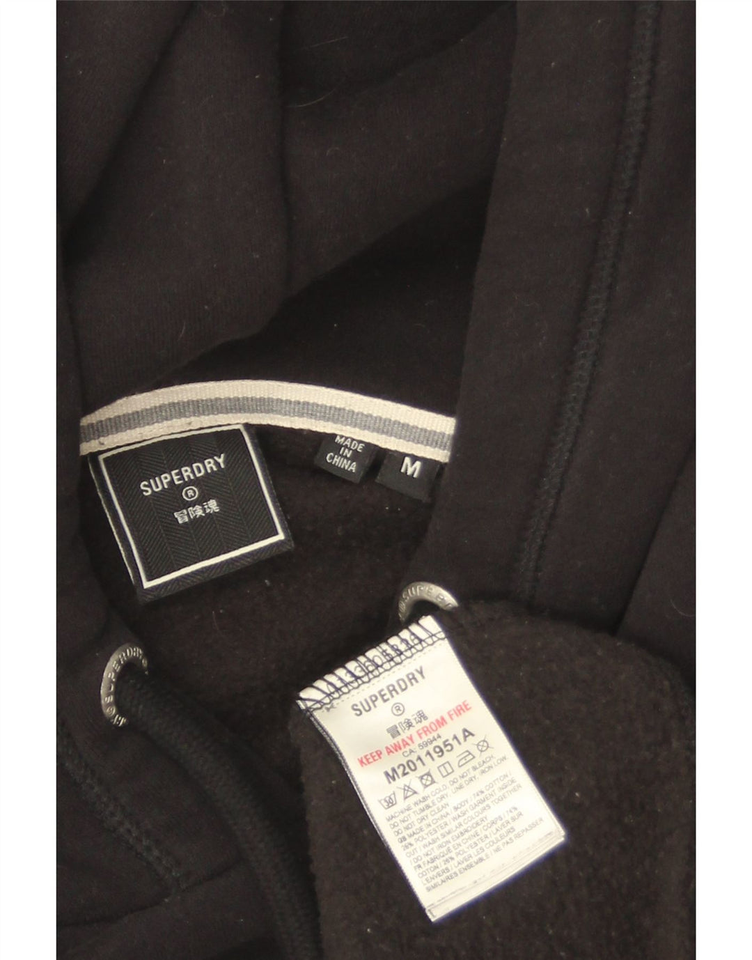 Ανδρικό κουκούλα SUPERDRY, μεσαίο μαύρο βαμβακερό