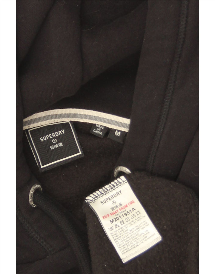 Ανδρικό κουκούλα SUPERDRY, μεσαίο μαύρο βαμβακερό