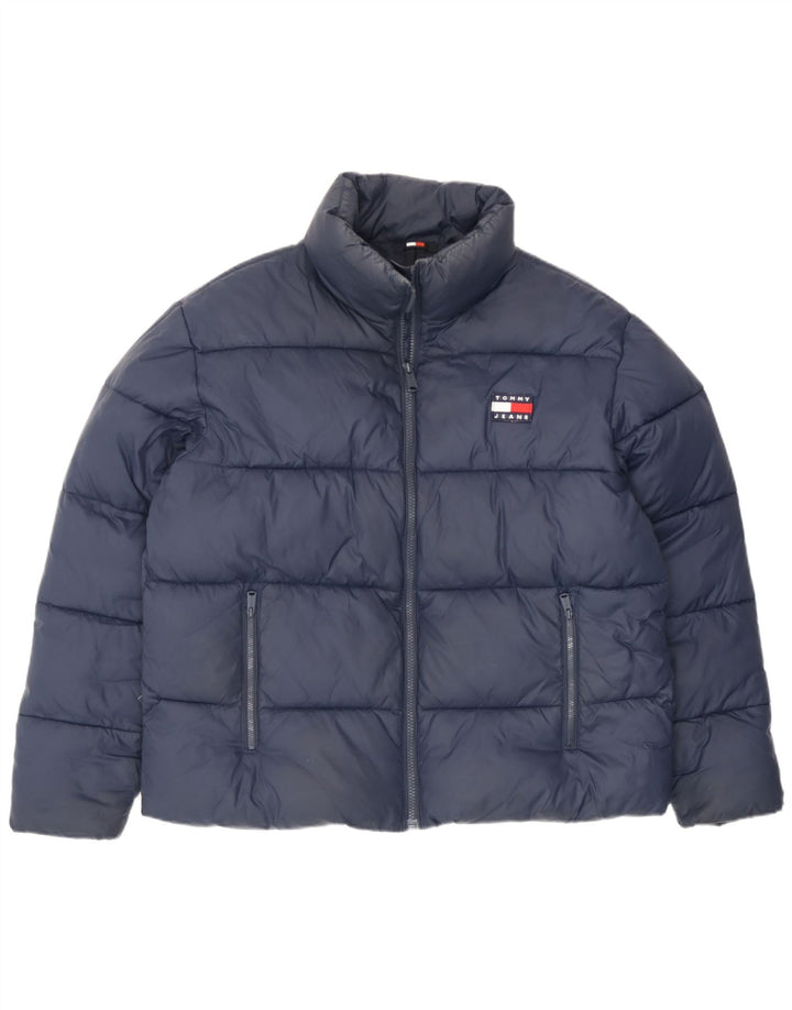 Tommy Hilfiger Γυναικείο μπουφάν με επένδυση UK 14 Medium Navy Blue Polyamide