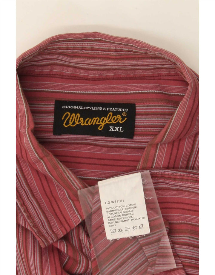 Ανδρικό πουκάμισο Wrangler 2XL από βαμβακερό κόκκινο ριγέ