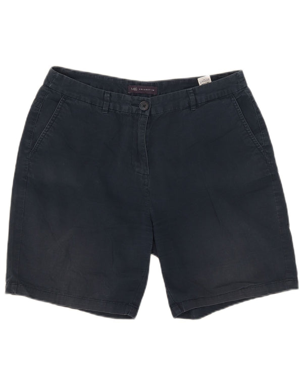 Marks & Spencer Γυναικείο σορτς Chino UK 12 Medium W31 Navy Blue Cotton
