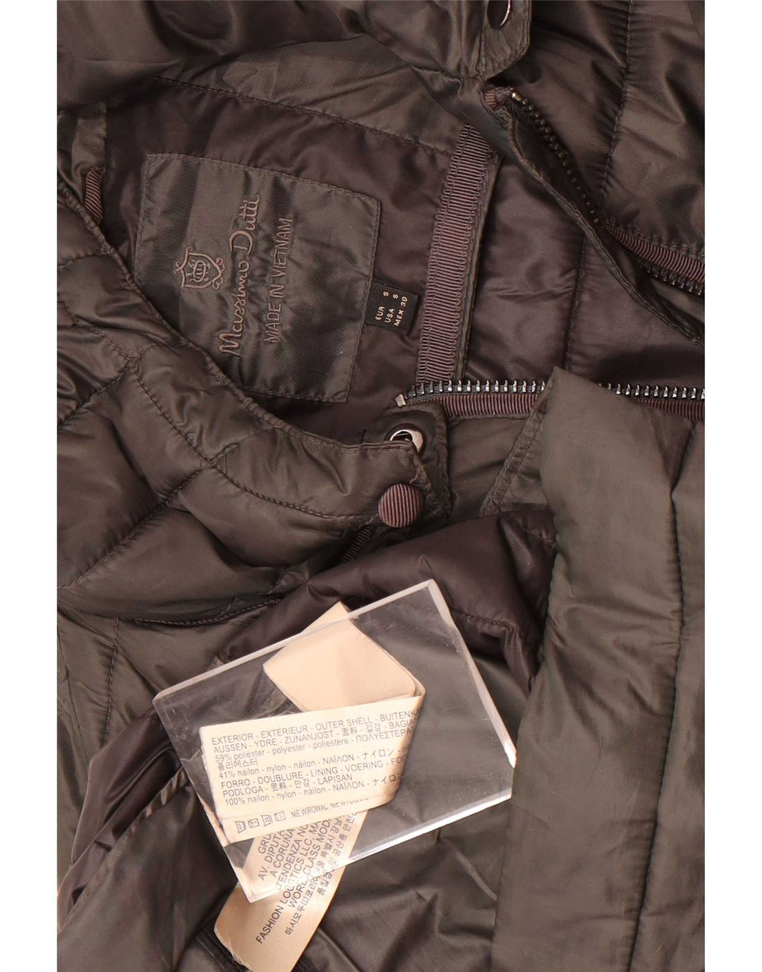 Massimo Dutti Γυναικείο παλτό με κουκούλα UK 10 Small Khaki Polyester
