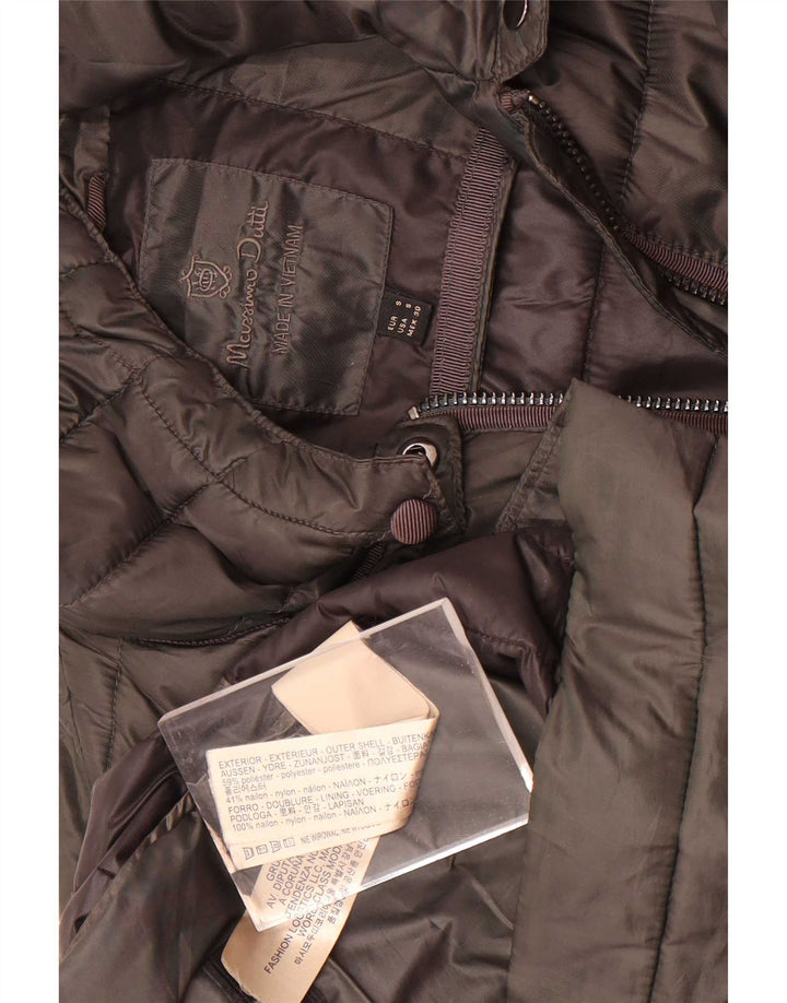 Massimo Dutti Γυναικείο παλτό με κουκούλα UK 10 Small Khaki Polyester