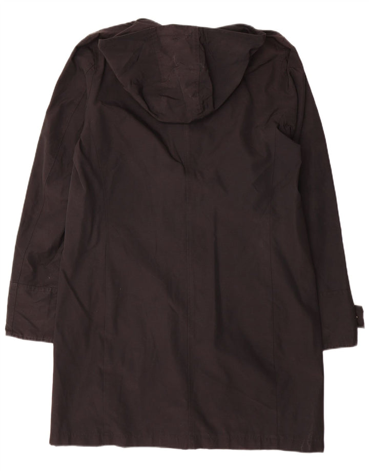 Woolrich Γυναικείο πανωφόρι με κουκούλα UK 16 μεγάλο μαύρο βαμβακερό