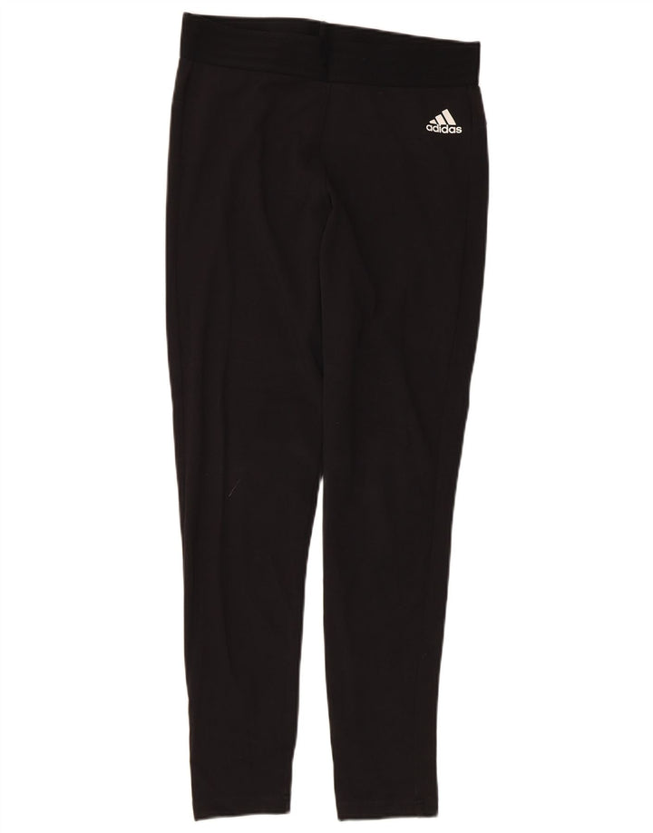 Γυναικείο κολάν Adidas UK 12/14 Μεσαίο μαύρο βαμβακερό