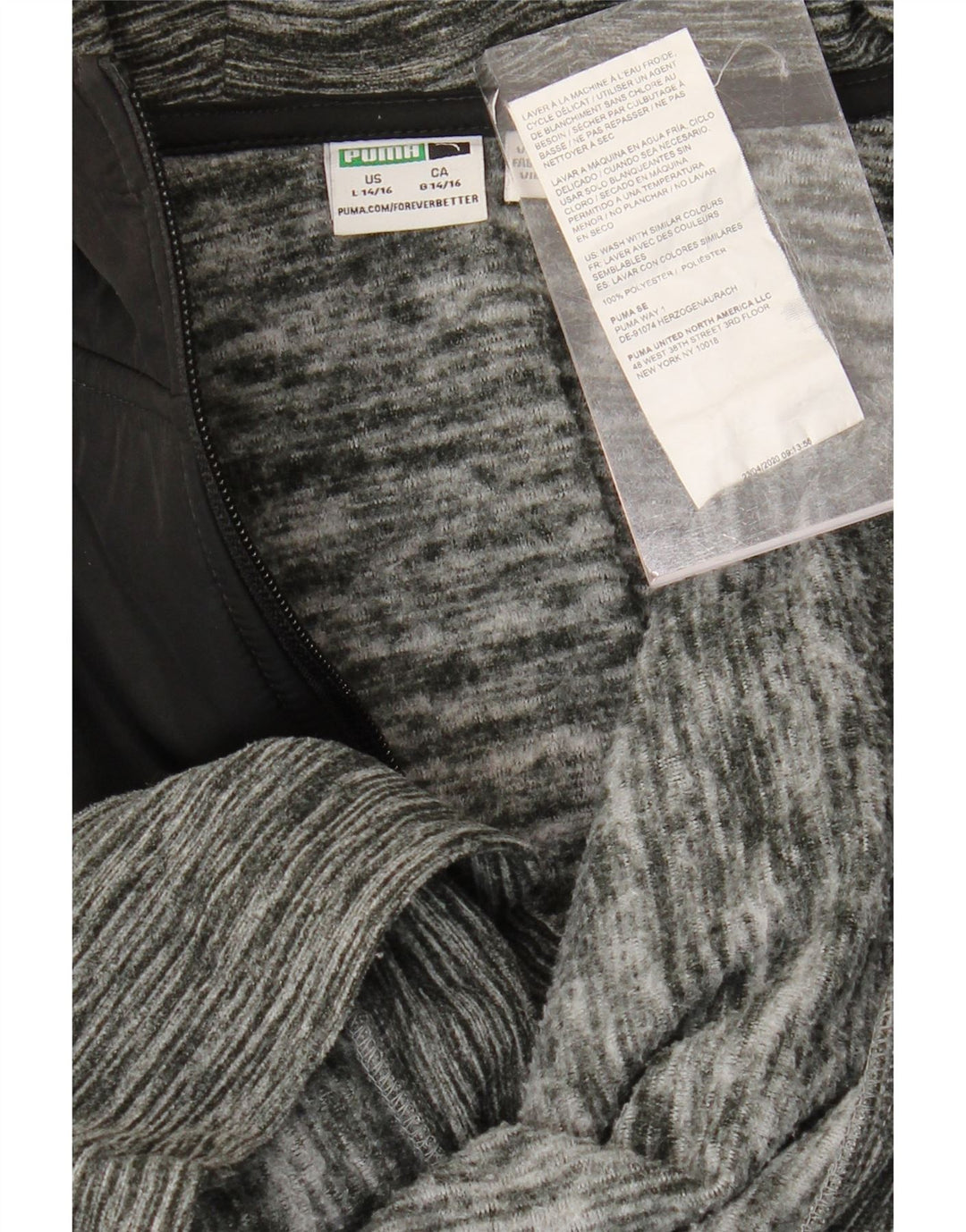 Πουλόβερ PUMA Boys με φερμουάρ κουκούλα 14-15 ετών Μεγάλο γκρι πολυεστέρας