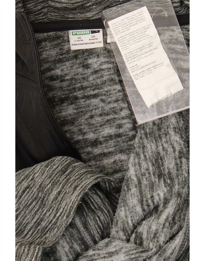 Πουλόβερ PUMA Boys με φερμουάρ κουκούλα 14-15 ετών Μεγάλο γκρι πολυεστέρας