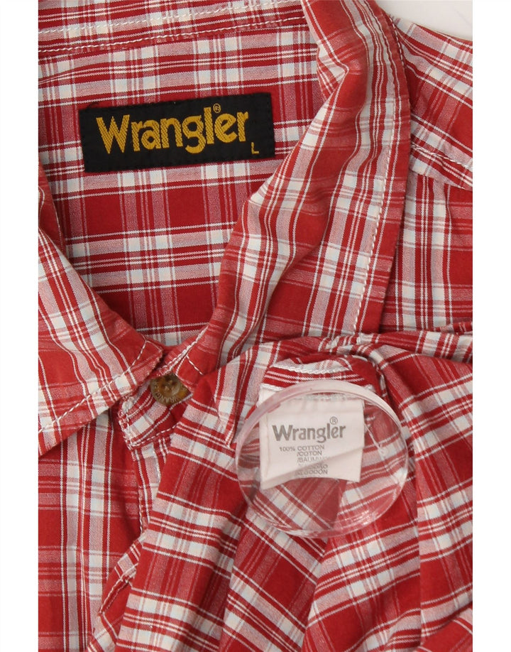 Ανδρικό κοντομάνικο πουκάμισο WRANGLER Κόκκινο μεγάλο βαμβακερό