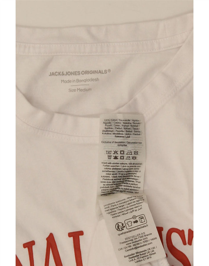 Jack & Jones Ανδρικό γραφικό μπλουζάκι Μπλουζάκι, μεσαίο λευκό βαμβακερό