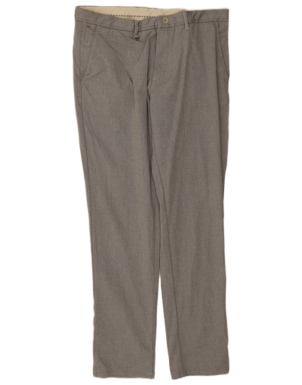 Zara Mens Slim Chino Trousers EU 44 Large W34 L30 Grey Cotton