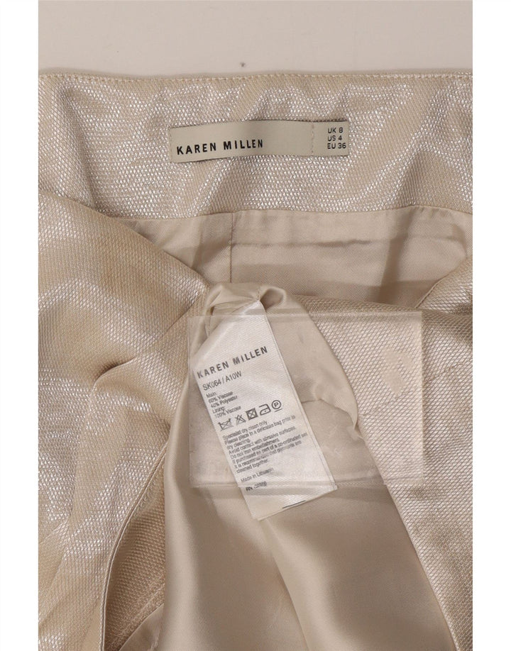 KAREN MILLEN Γυναικεία μίνι φούστα UK 8 Small W26 Beige Viscose
