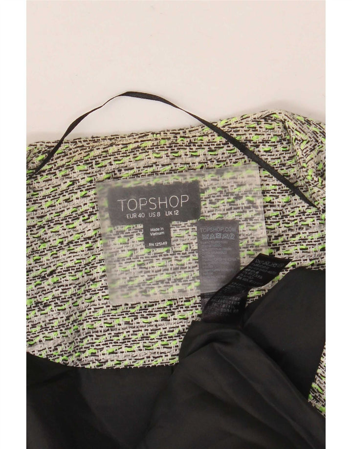 Topshop Γυναικείο Open Blazer Jacket UK 12 Μεσαίο πράσινο βαμβακερό